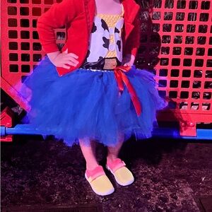 Toy Story Jessie Blue & Yellow Tulle Cow-Print Kids Costume Tutu Dress